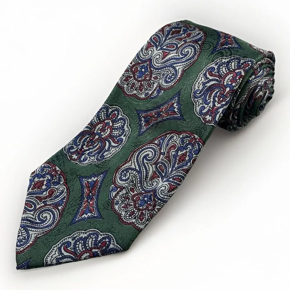 Vintage Polo Ralph Lauren Silk Tie Necktie Multicolor Paisley Floral Designer